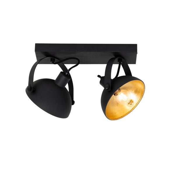 Schwarze Deckenleuchte mit zwei Strahlern