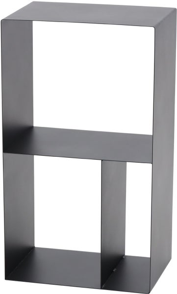 Schwarzes Wandregal mit drei Fächern