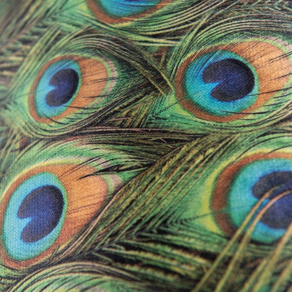 Velour Lampenschirm Pfau Design 35/35/20 mit goldenem Interieur