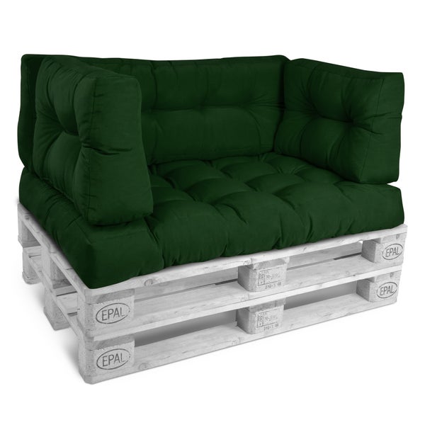Beautissu ECO Style Palettenkissen Rücken 60x40x10cm Dunkelgrün (2tlg)