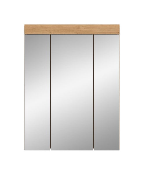 Spiegelschrank mit drei Türen und Holzablage