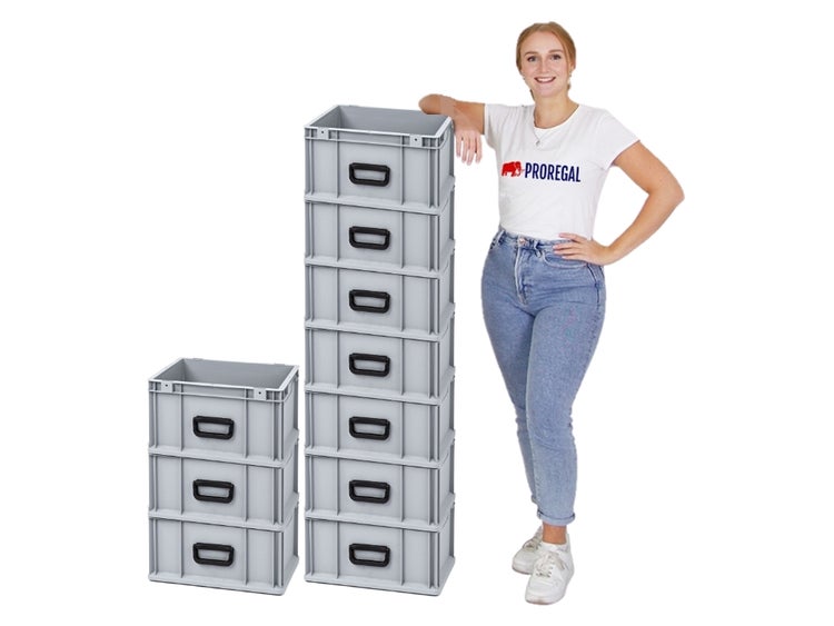 PROREGAL Eurobox Nextgen Portable Uno HxBxT 22 x 30 x 40 cm 20 Liter Eurobehälter Transportbox Transportbehälter Stapelbehälter