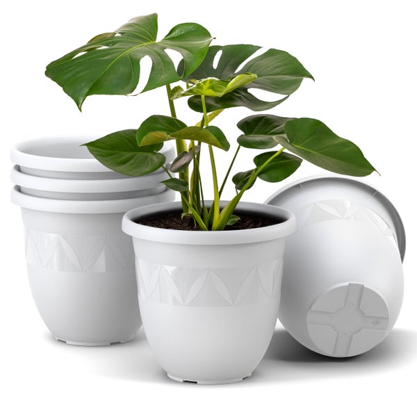 Plastard Blumentopf Capri Ø 27x22 cm Weiß - Pflanzkübel Übertopf Pflanztopf