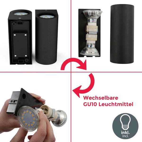 Außenwandleuchte - Volans (schwarz)