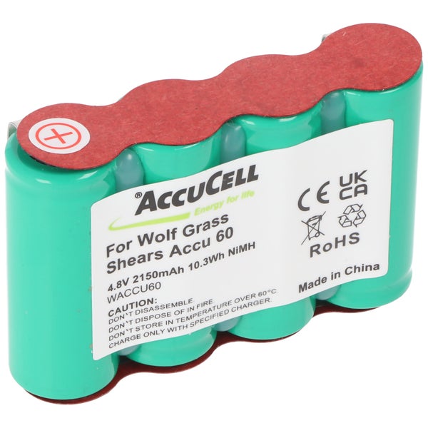 Akku passend für Wolf Rasenschere Accu 60, ACCU60, 4,8 Volt NiMH Akku 2150mAh