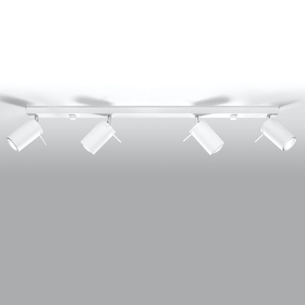 famlights | Deckenspot Angelina aus Stahl in Weiß GU10 max 4 x 40 W 810 mm
