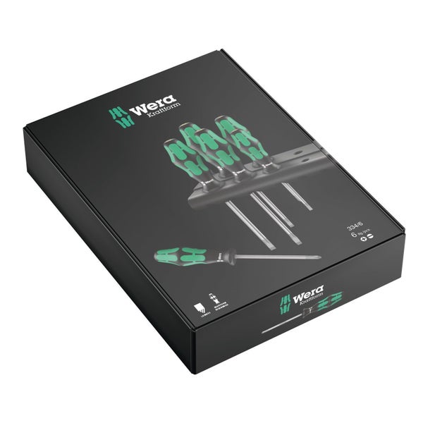 Wera 334/6 Rack Schraubendrehersatz Kraftform Plus Lasertip + Rack - 105650