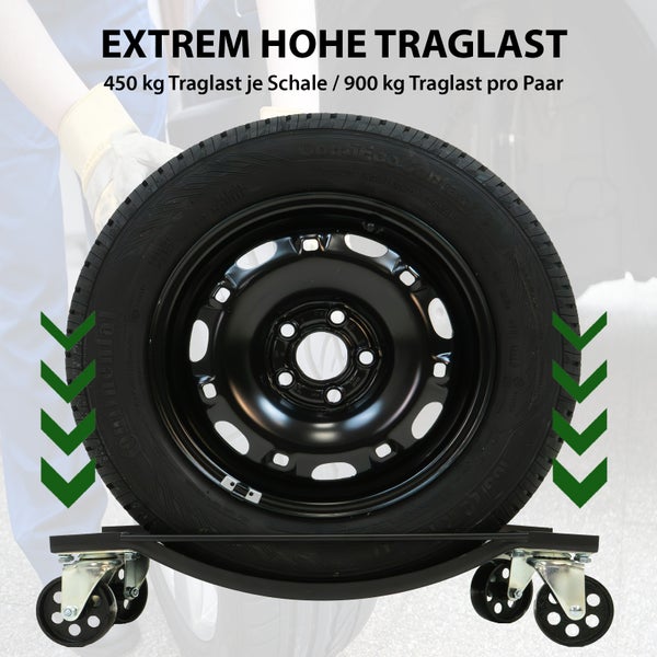 Rad mit Rollbrett für den Transport