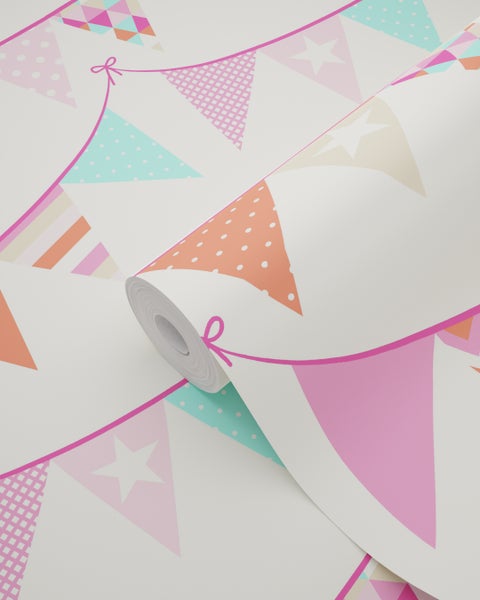 Tapetenrolle mit Wimpelketten-Motiv