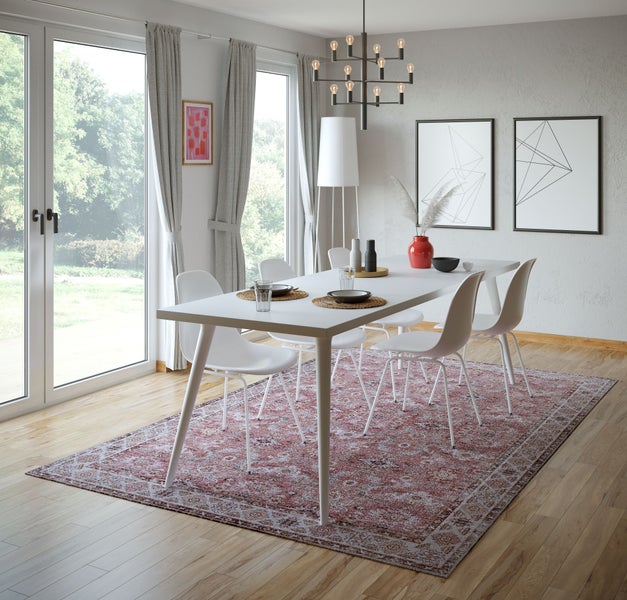 Weicher bedruckter Wohnzimmerteppich Cecilia Orange 70x140 cm
