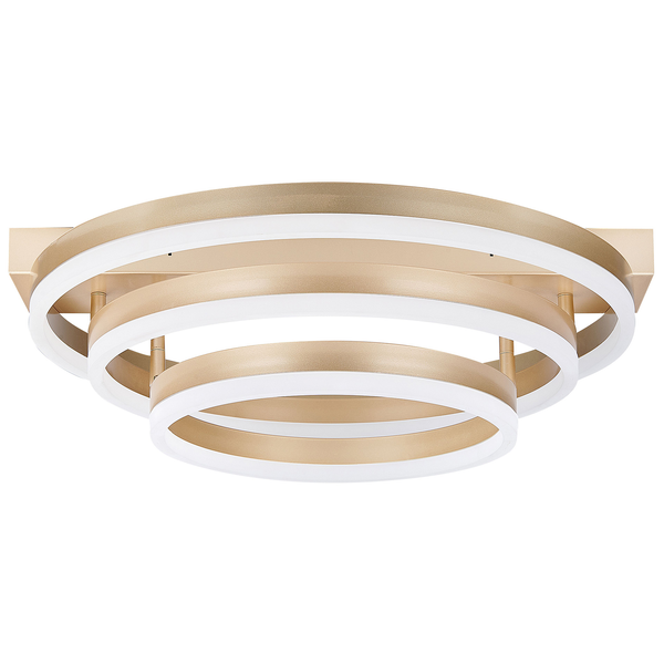 Deckenleuchte mit drei goldenen Ringen und integriertem LED-Licht
