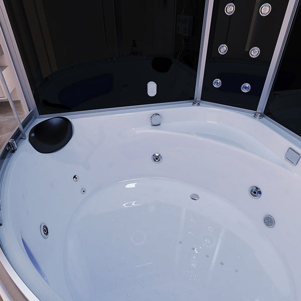 Home Deluxe - Dampfdusche EXCLUSIO - Schwarz, Maße: 130 x 130 x 215 cm - inkl. Radio, Regendusche und komplettem Zubehör I Dampfsauna, Badewanne, Whirlpool, Dusche