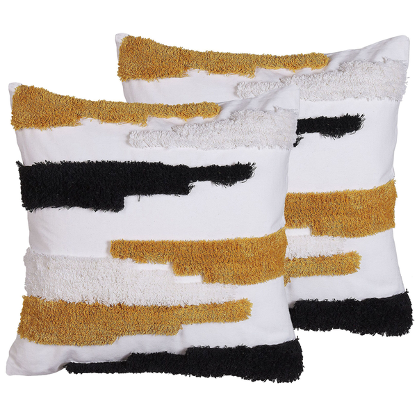 Dekokissen 2er Set MONARDA 45 x 45 cm Bunt Abstraktes Muster