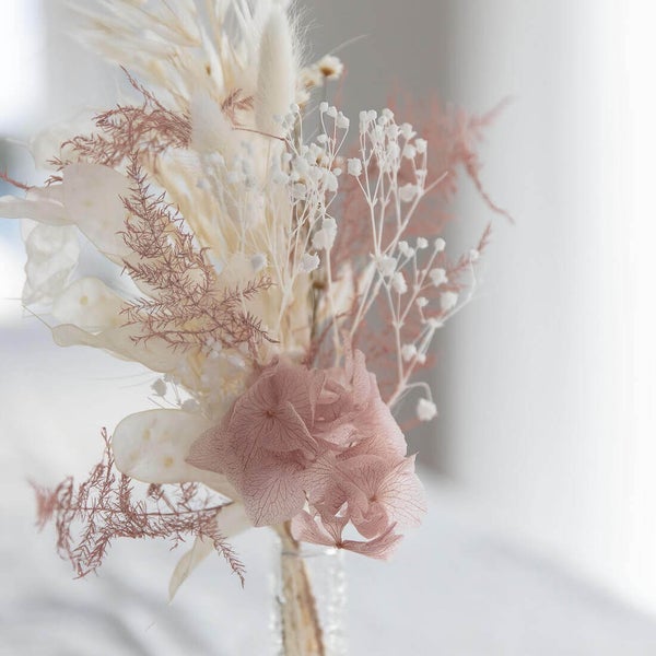 Trockenblumenstrauß Mini - Tischdeko rosa weiß