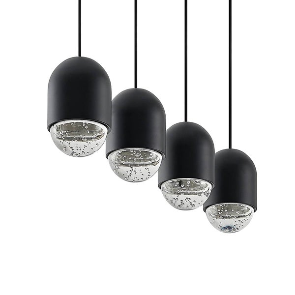 Lucande Pendelleuchte Amielle (Modern) in Schwarz aus Metall (4 flammig, GU10) - Deckenlampe Esstischlampe Hängelampe Hängeleuchte Wohnzimmerleuchte