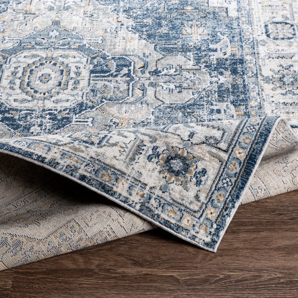 Vintage Orientalischer Teppich Blau/Grau/Elfenbein 200x275 cm DALILA