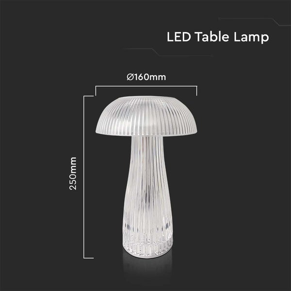 LED Tischleuchte mit den Maßen 250 mm Höhe und 160 mm Durchmesser