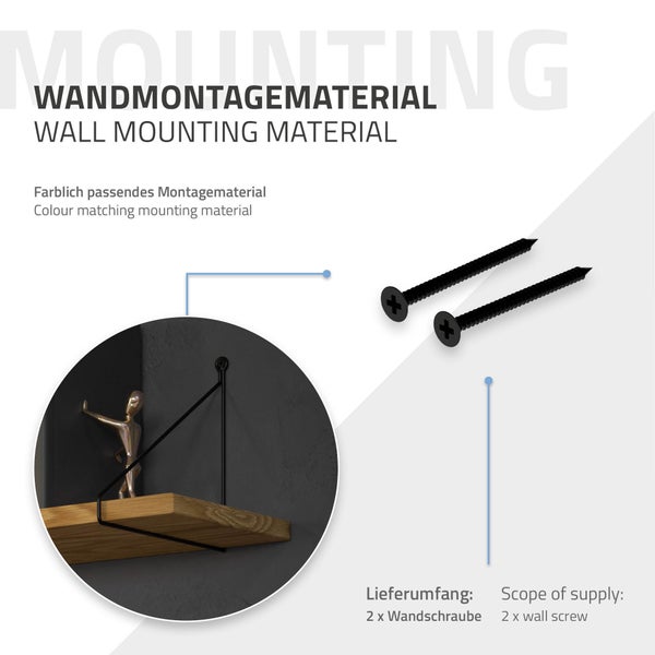 ML-Design 4 Stück Regalhalterung 250mm Schwarz, Metall, Dreieckige Regalhalterungen, Schwebe Regalwinkel, Draht Wandhalterung, Regalträger für Wandmontage, Wandregal Wandkonsole Hängeregal Regalstütze