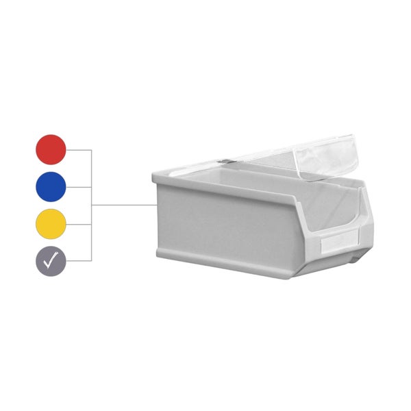 PROREGAL SparSet 10 x Graue Sichtlagerbox 2.0 Mit Abdeckung HxBxT 7,5 x 10 x 17,5 cm 0,8 Liter Sichtlagerbehälter Sichtlagerkasten