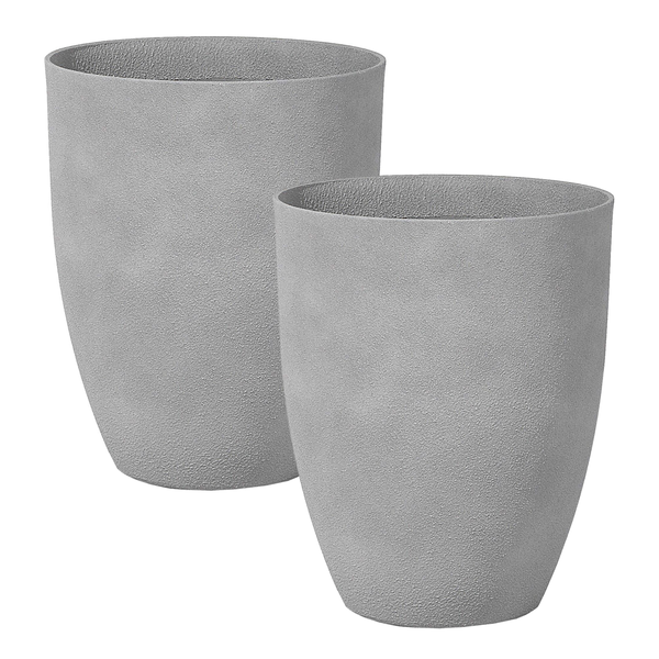 Set mit 2 Blumentöpfen CROTON 43 cm Grau