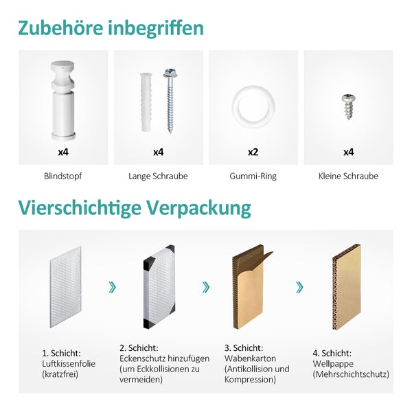 EMKE Badheizkörper Handtuchwärmer Handtuchtrockner 50 x 100 cm für Badezimmer, Mittelanschluss Wasserbetrieb, zentral beheizt, Weiß Rundrohr, 10 bar, 451W