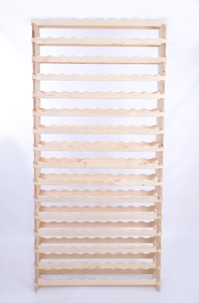 Weinregal VINOTECA FLEX PRO HxBxT 219x103x28cm 160 Flaschen auf 16 Ebenen Massives Kiefernholz Natur unbehandelt