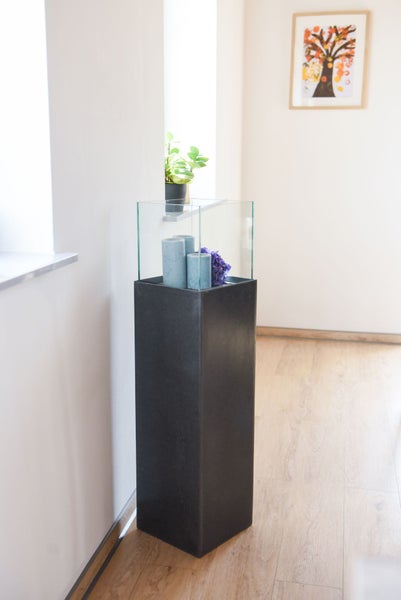 VIVANNO Windlicht CANDELA 100x25x25 cm Fiberzement Anthrazit matt