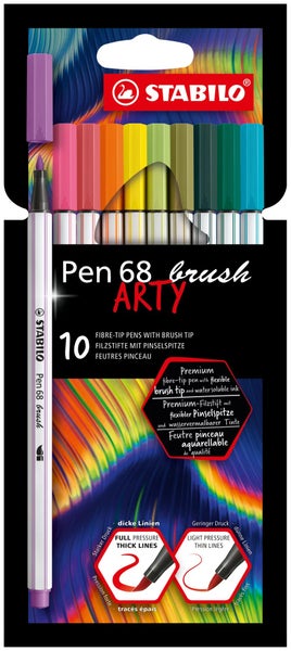 STABILO Filzstifte Pen 68 brush ARTY 10er Set