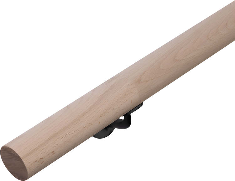 HandyStairs Treppengeländer aus Holz – rund Ø 45 mm – keilgezinkte Buche – gerade Enden – 350 cm