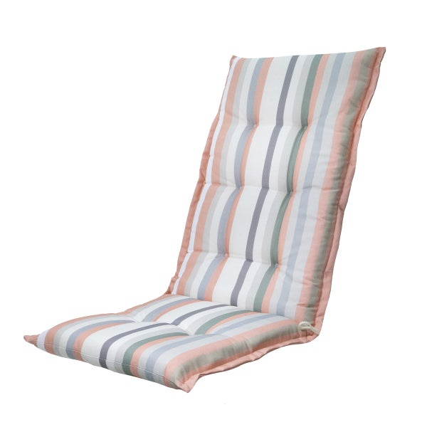 Hochlehnerauflage Righe salmone - Ca. 123x50 cm - 4er-Set