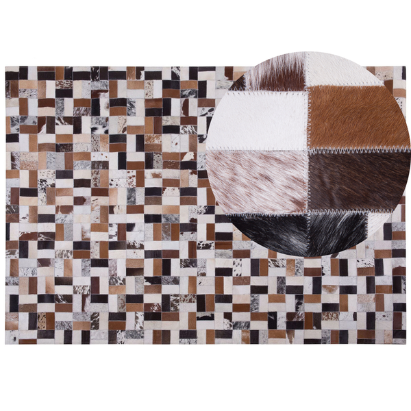 Teppich CESME Bunt 160 x 230 cm Echtleder