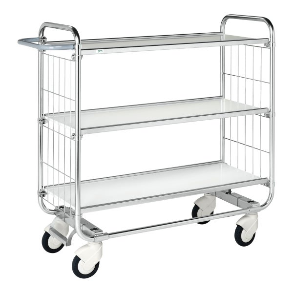 Servierwagen mit drei Ablageflächen und Rollen