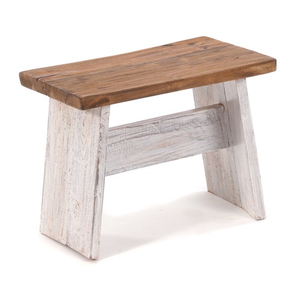 Hocker SCHEMEL 40 Mahagoni Massivholz 05 weiß-natur