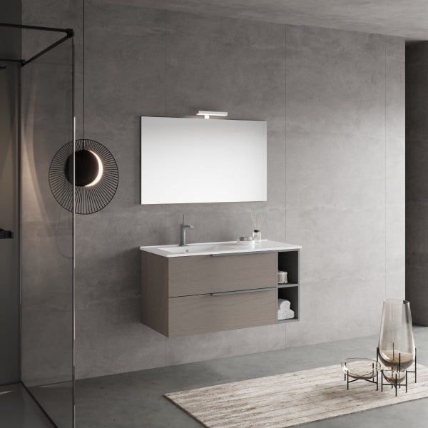 100x48cm Badmöbel-Set mit Waschbecken links, 4-teilig | New York