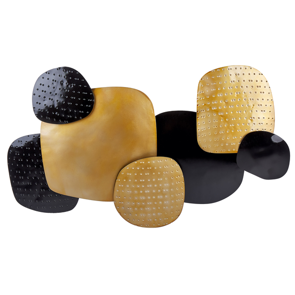 Wanddekoration aus Metall in Schwarz und Gold