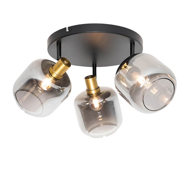 Deckenleuchte mit drei Leuchten aus Glas