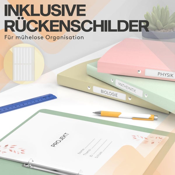 ACROPAQ - 12 x Ringbuch A4 - Mit 2 Ringen, Mit Rückenetiketten, Rückenbreite 2,5 cm, Erde, Natur Farbkollektion - Ringhefter, Ringordner, Ordner A4 Schmal, Ringmappe A4, Schulordner