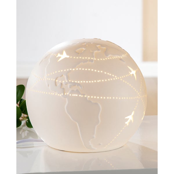 Tischleuchte GILDE Lampe Höhe 16 cm weiß Porzellan