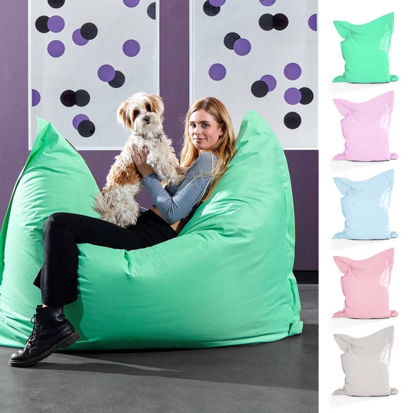Green Bean Sitzsack XXL 140x180cm 380 Liter Kinder & Erwachsene Bean Bag EPS Perlen Füllung Riesensitzsack Groß Draußen Outdoor Liegekissen Waschbar Wetterfest Lounge Sitzkissen Bodenkissen Mint Grün