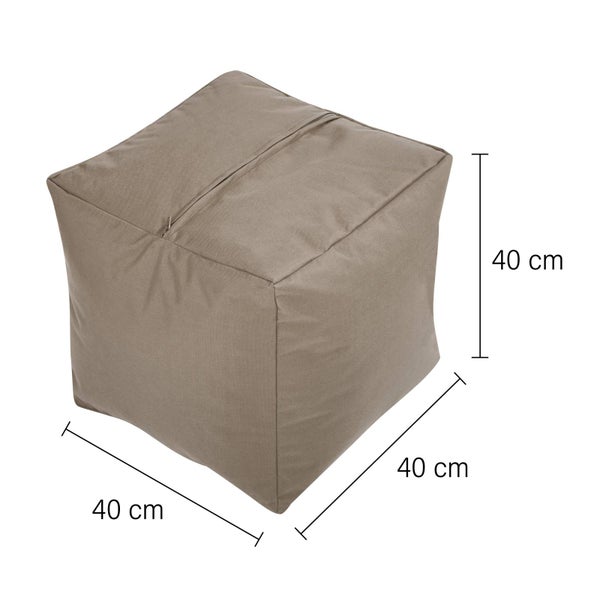 Green Bean Sitzsack-Hocker 40x40x40cm mit EPS-Perlen Füllung - Fußhocker Fußkissen Sitz-Pouf für Sitzsäcke - Bodenkissen für Kinder und Erwachsene - Fußablage Sitzkissen Sitzhocker Khaki