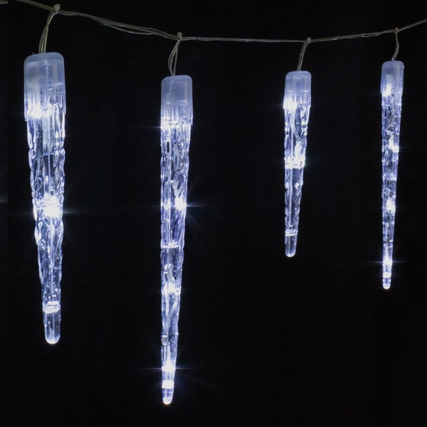 ECD Germany LED Eiszapfen Lichterkette Kaltweiß 72 LEDs Zapfen, Vorhang 6,9m + 5m Zuleitung, 8 Leuchtmodi + Timer, Wasserdicht IP44 Außen, Eiszapfenkette Eisregen Weihnachtsbeleuchtung Weihnachtsdeko