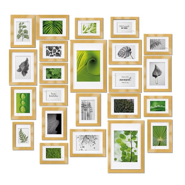 Bilderrahmen Galerie Set mit verschiedenen Größen für eine harmonische Wandgestaltung im Innenbereich.