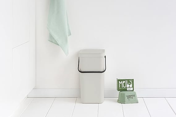 Brabantia Abfallsammler Mit Stay Open Deckel 16 Liter HxBxT 40 x 27,9 x 22 cm Kunststoff Hellgrau