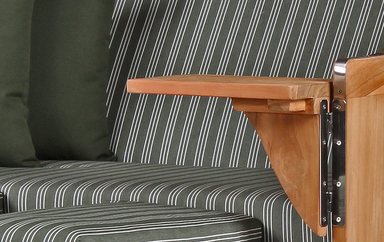 Strandkorb Rantum Teak PE shell Dessin 504
