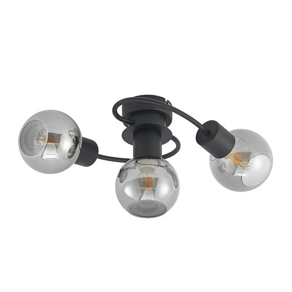 Lindby Deckenlampe Ciala (Modern) in Schwarz aus Glas (3 flammig, E14) - Deckenleuchte Lampe Wohnzimmerleuchte