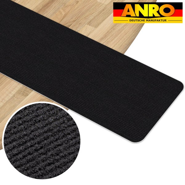 Stufenmatte Stufenschutz NEMESIS Treppenschutz Treppenmatte einfarbig selbsthaftend Schwarz 30x150cm