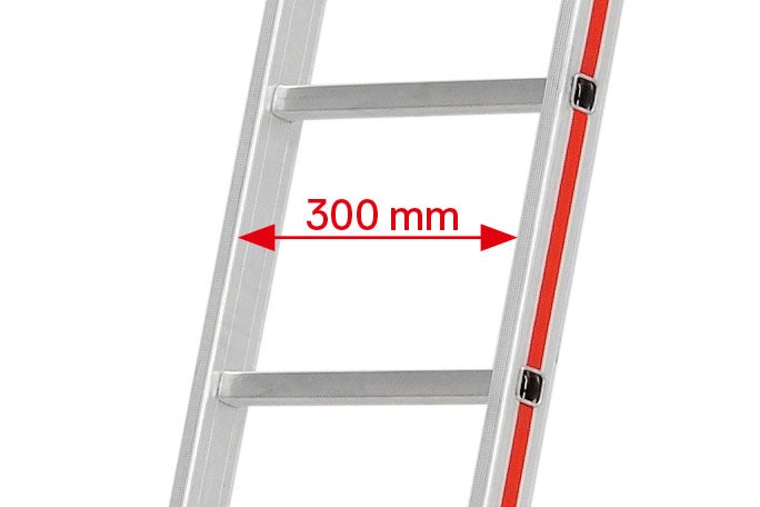 Hymer Sprossenanlegeleiter mit Walzprofil 18 Sprossen
