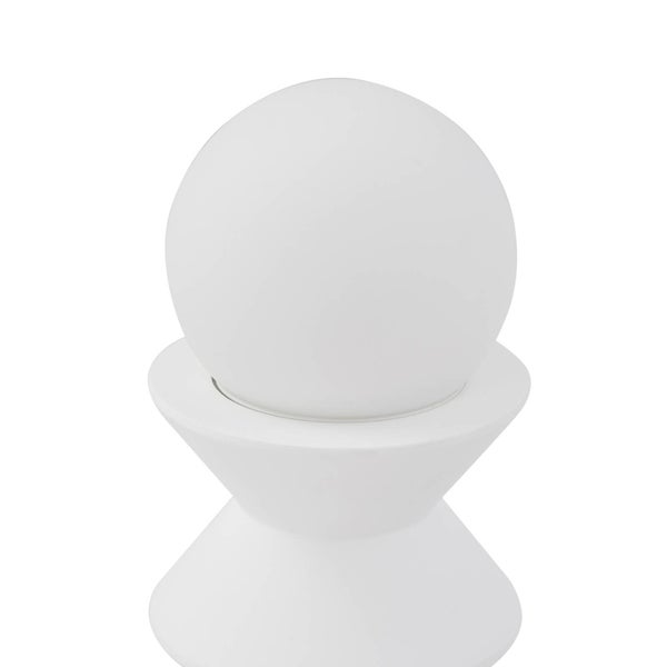 Weiße kugelförmige Tischleuchte