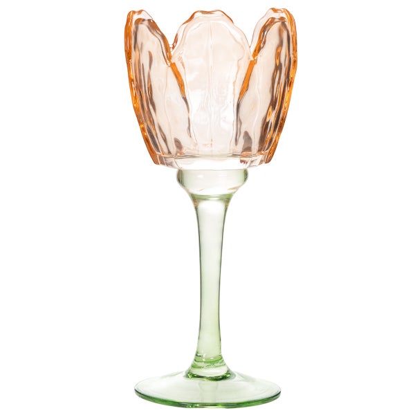 Kerzenhalter aus Glas in Tulpenform