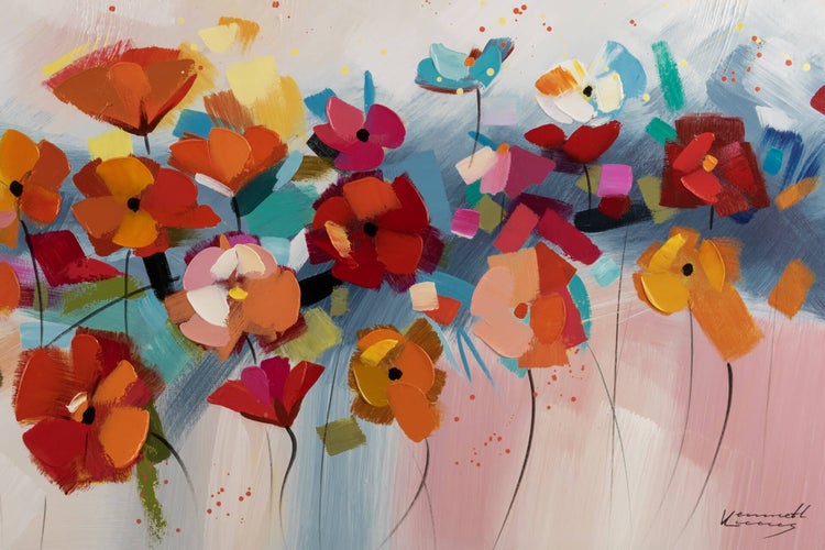 Handgemaltes Gemälde Acrylfarbe 120x60cm Blau